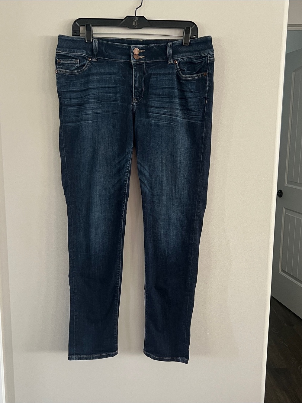 New York & Company Dark Indigo Skinny Jeans